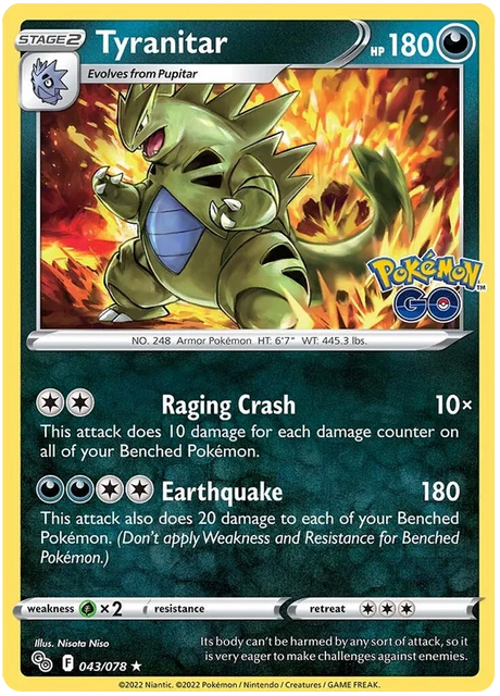 Tyranitar Pokemon GO Card Singles 043/078