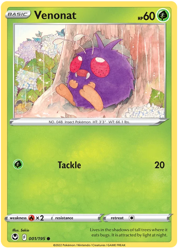 Venonat Silver Tempest Pokemon Card Single