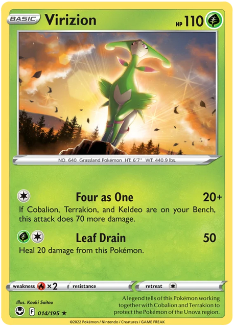 Virizion Silver Tempest Pokemon Single 014/195
