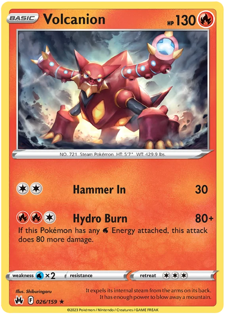 Volcanion Crown Zenith Pokemon Card Single