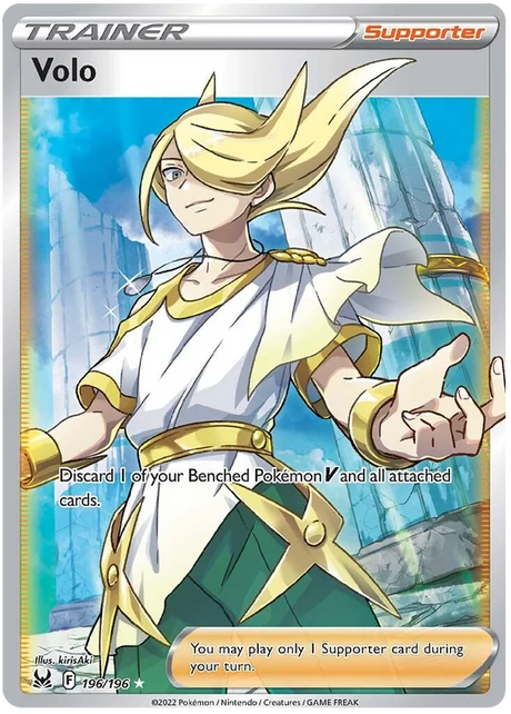 Volo (Full Art) Lost Origin Pokemon Single Card 196/196