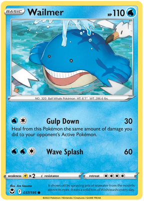 Wailmer Silver Tempest Pokemon Single 037/195
