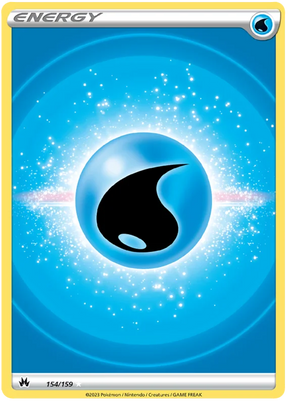 Water Energy Textured Full Art Crown Zenith Pokemon Card Single