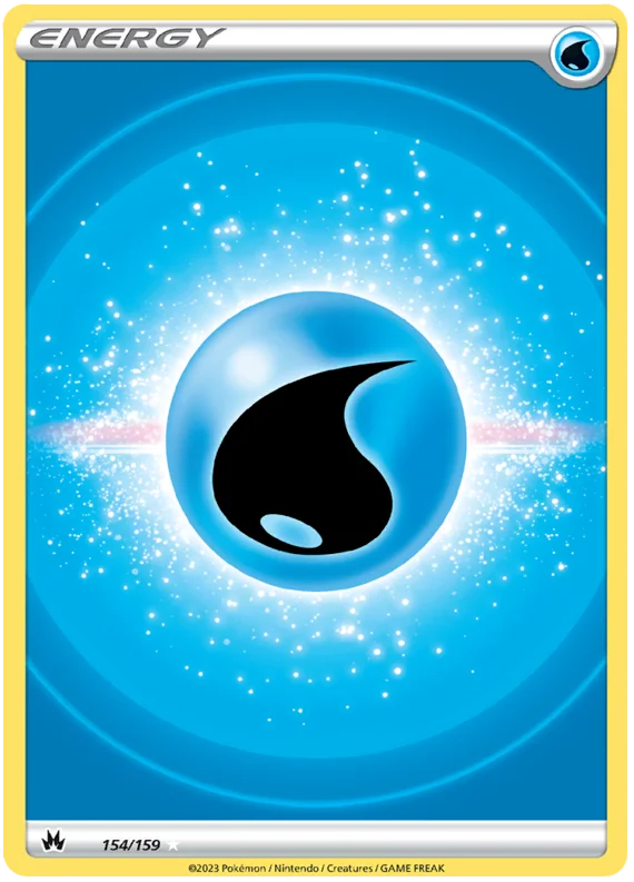 Water Energy Textured Full Art Crown Zenith Pokemon Card Single