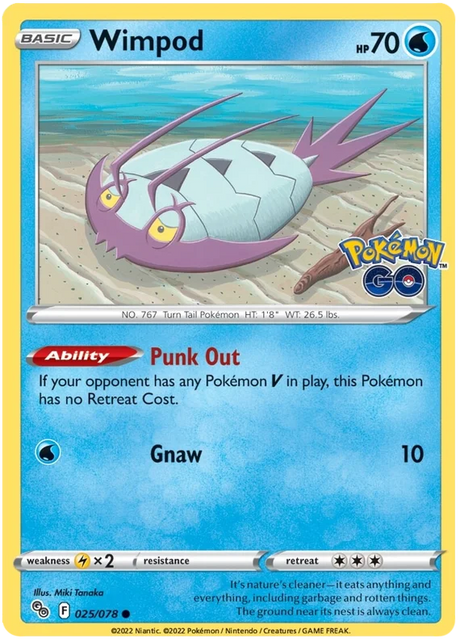 Wimpod Pokemon GO Card Singles 025/078