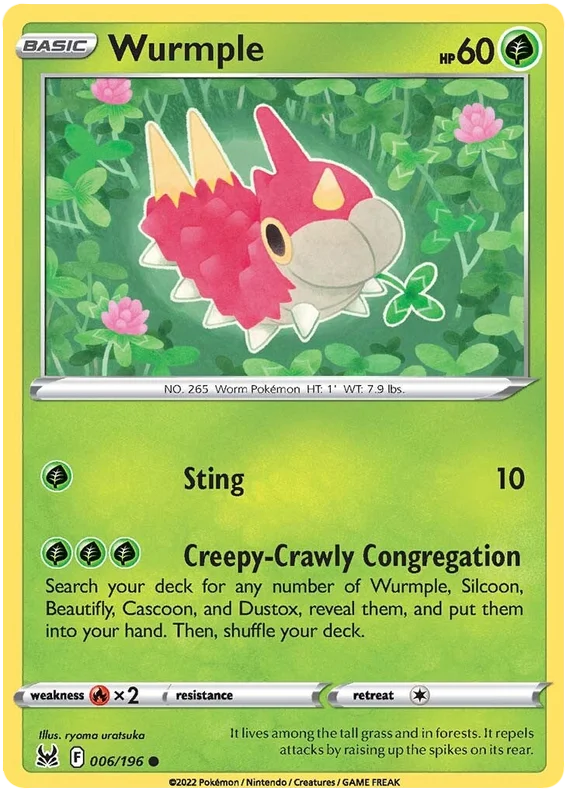 Wurmple Lost Origin Pokemon Single Card 006/196
