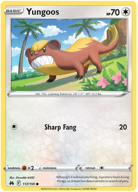 Yungoos Crown Zenith Pokemon Card Single