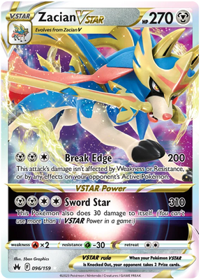 Zacian VSTAR Crown Zenith Pokemon Card Single