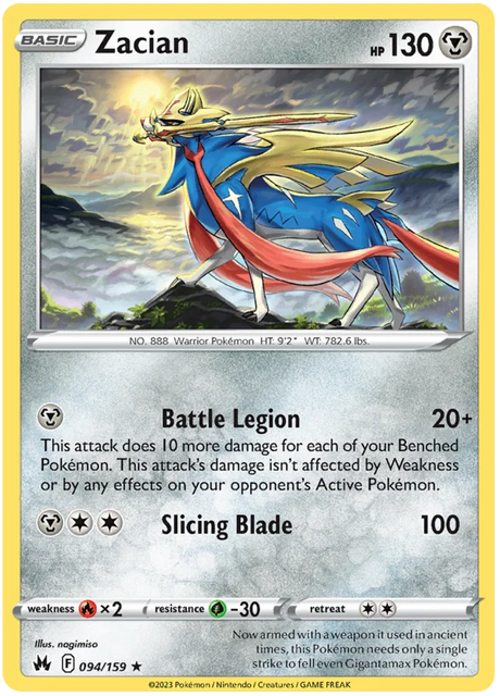 Zacian Crown Zenith Pokemon Card Single