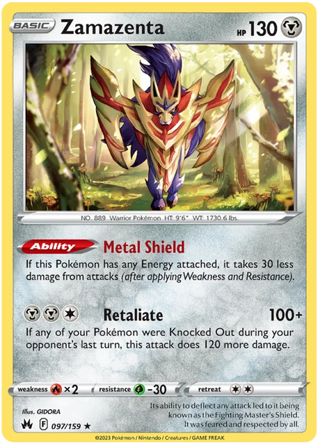 Zamazenta Crown Zenith Pokemon Card Single