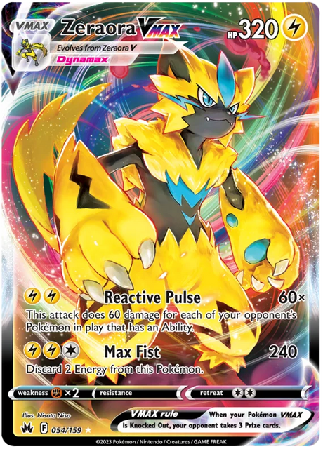 Zeraora VMAX Crown Zenith Pokemon Card Single