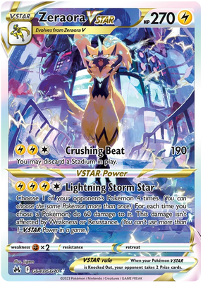 Zeraora VSTAR Crown Zenith Galarian Gallery Pokemon Card Single
