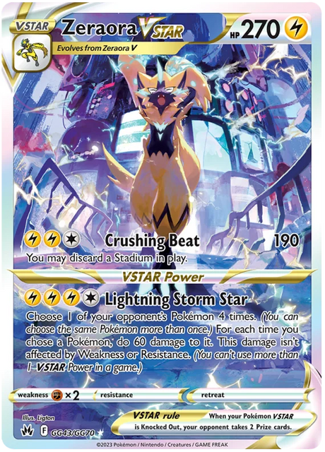 Zeraora VSTAR Crown Zenith Galarian Gallery Pokemon Card Single